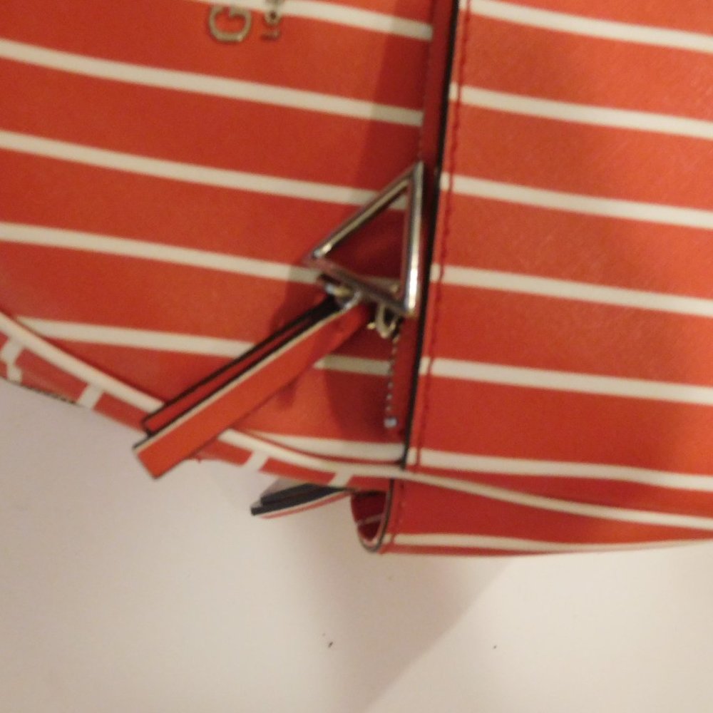 Guess Red/White Striped Mini Backpack - image 3